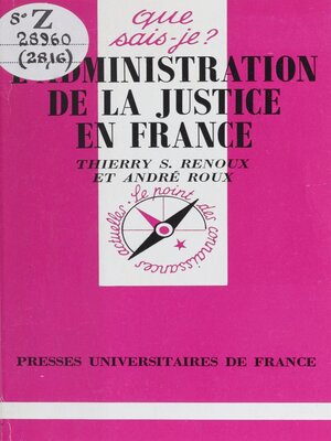 cover image of L'administration de la justice en France